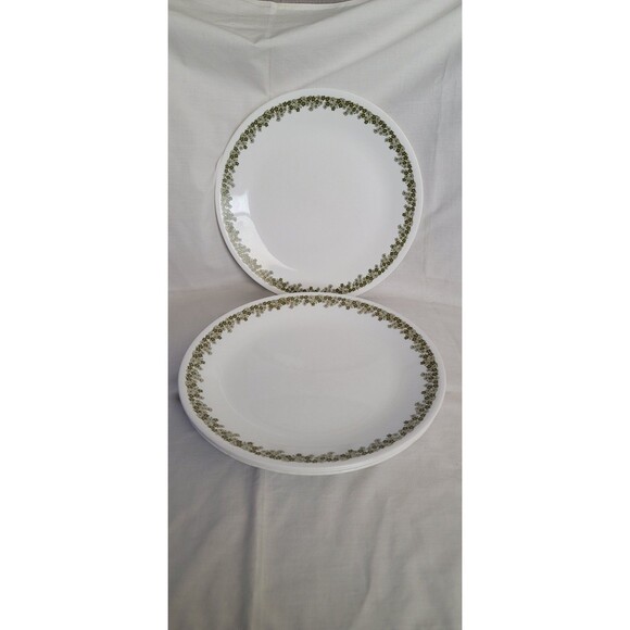 VTG Corelle Spring Blossom Crazy Daisy Dinner Plates Set of 4 Avocado Green - Picture 1 of 6